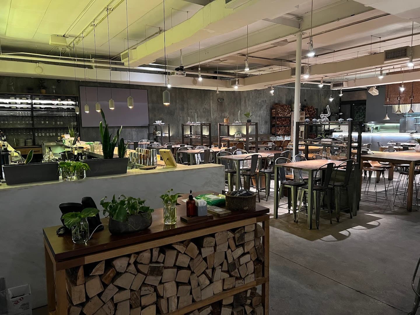 Interior view of KYU Miami restaurant