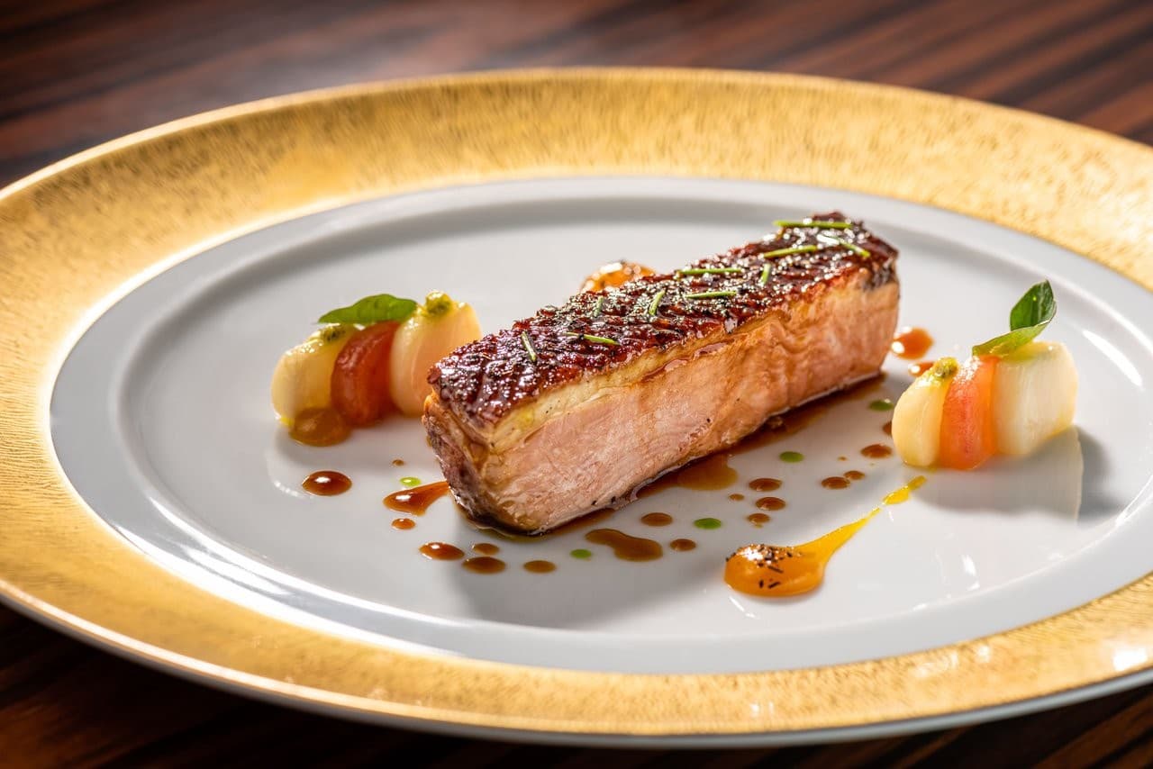 Gourmet dish at L’Atelier de Joël Robuchon in Miami