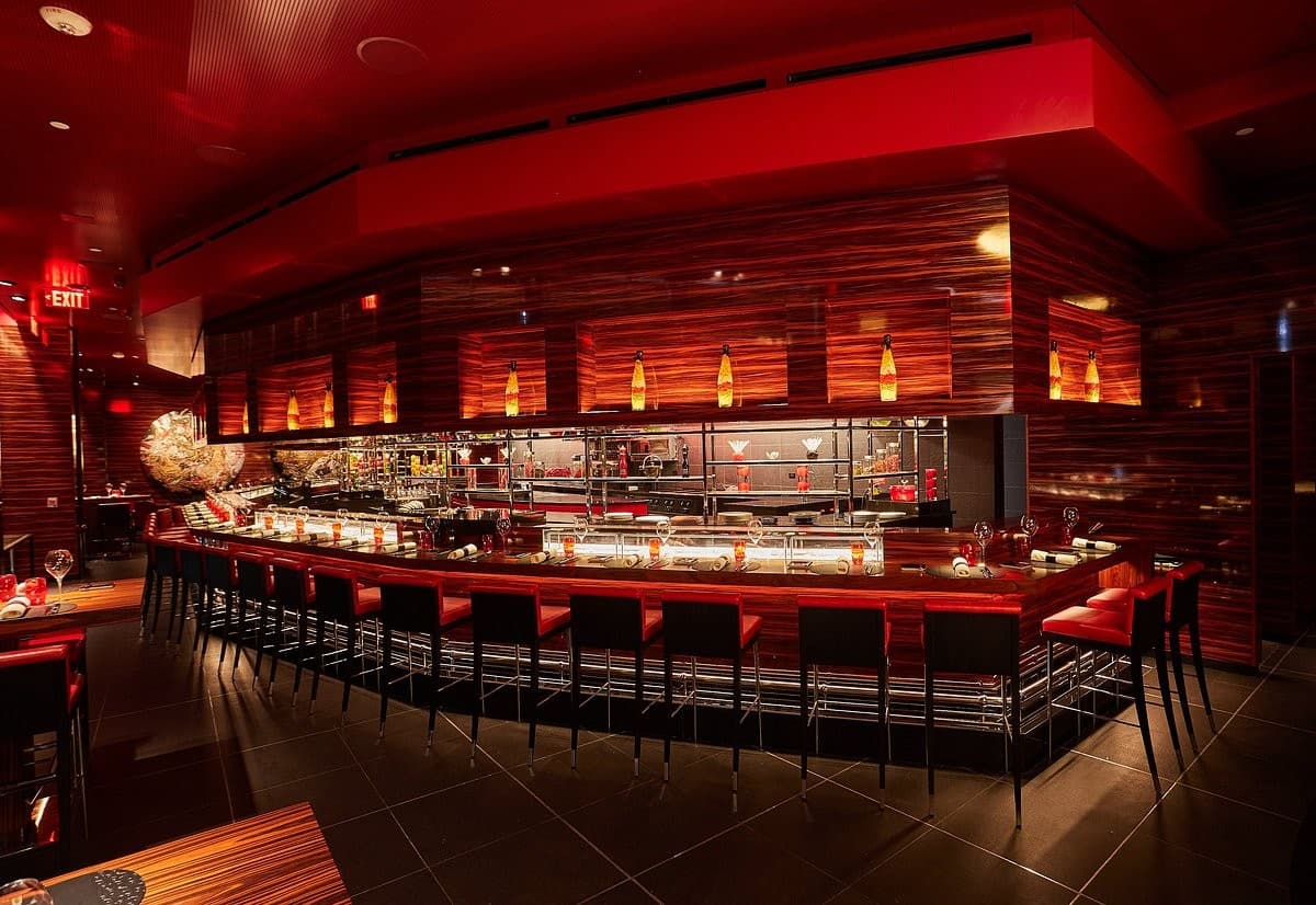 Stylish interior of L’Atelier de Joël Robuchon in Miami