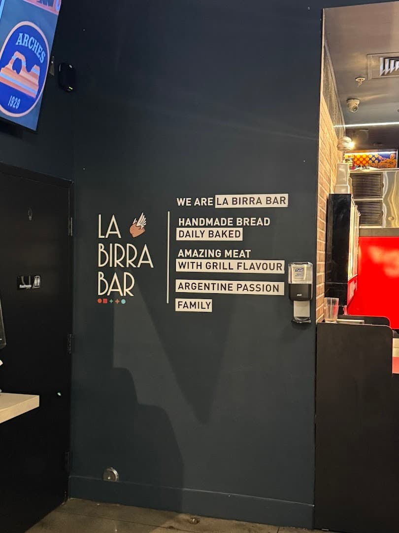 Interior signage at La Birra Bar in Wynwood, Miami