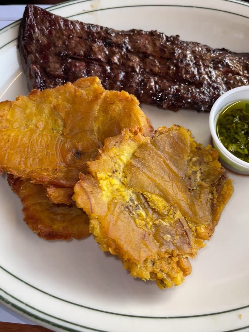 Grilled steak and tostones at La Carreta in Miami