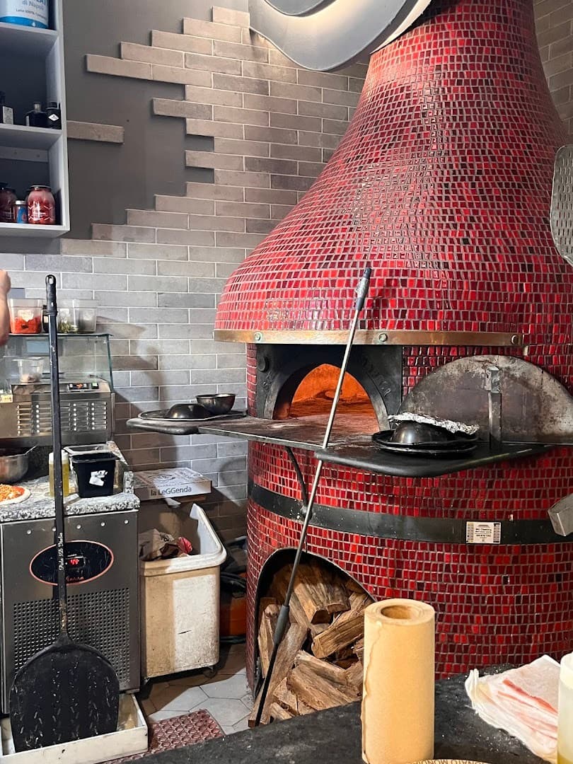 La Leggenda Pizzeria interior with wood-fired oven in Miami Beach