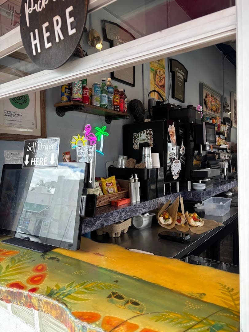 La Sandwicherie Miami Beach interior view with coffee station