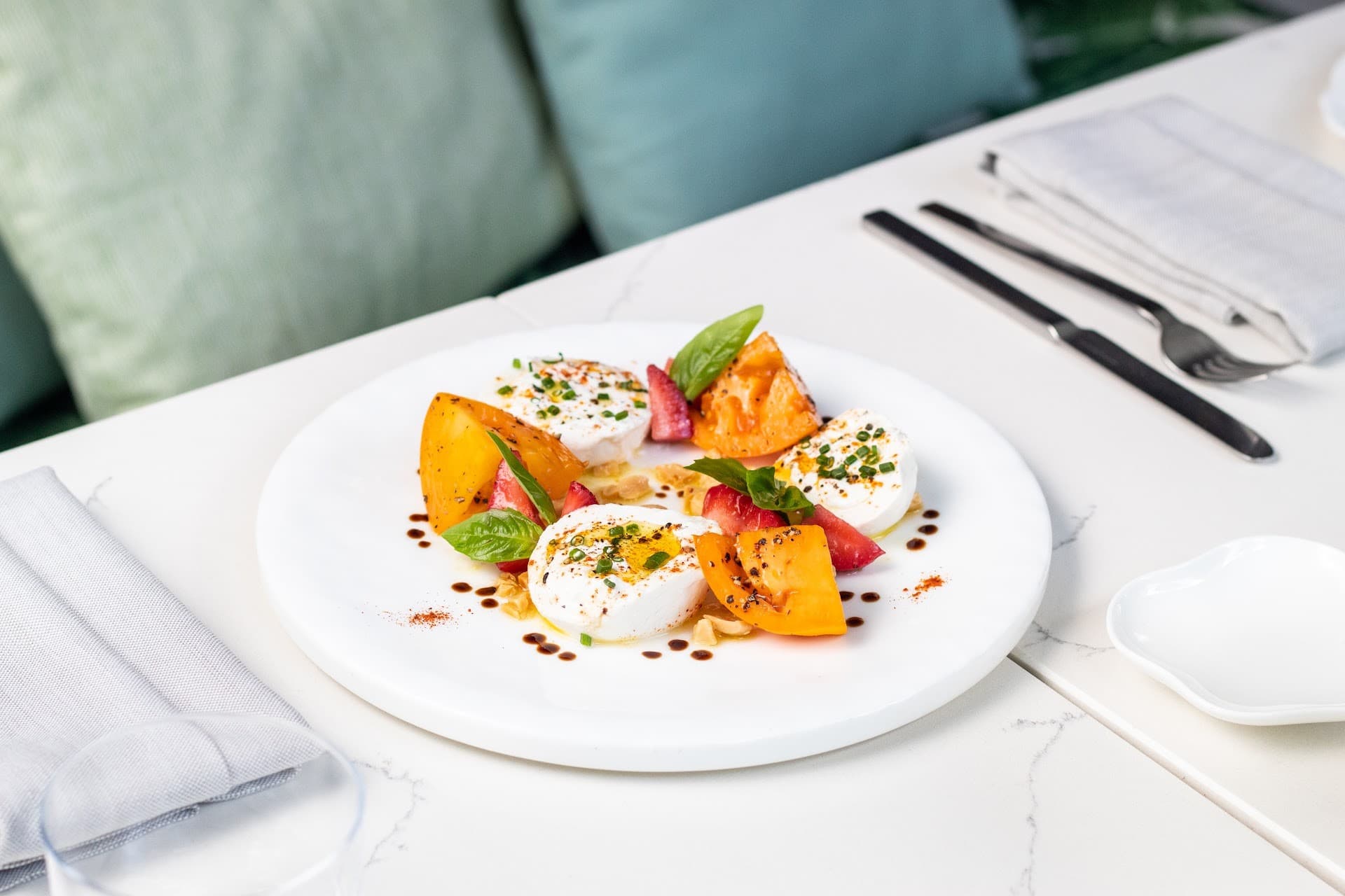 Artfully presented dish at Le Jardinier in Miami