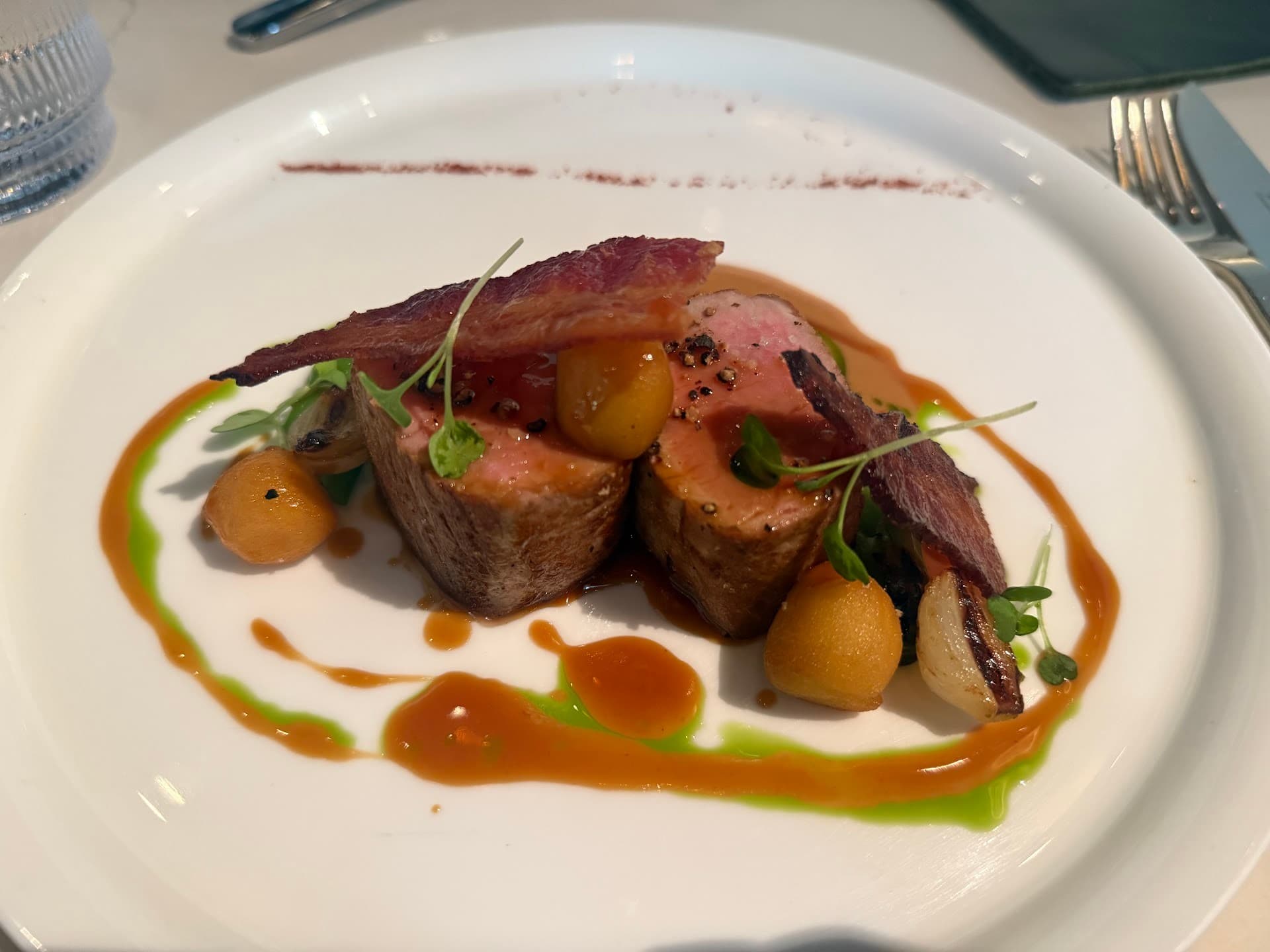 Artfully plated dish from Le Jardinier in Miami