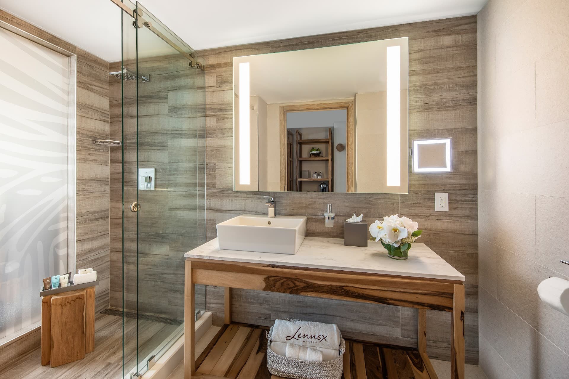 Modern bathroom at Lennox Miami Beach hotel