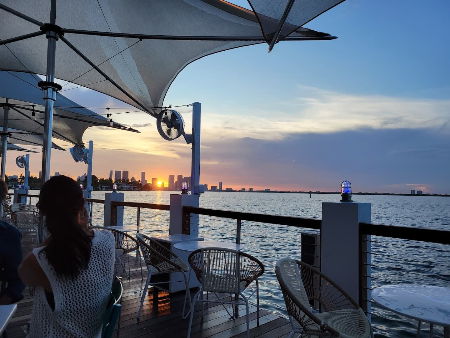 Sunset view at Lido Bayside in Miami Beach