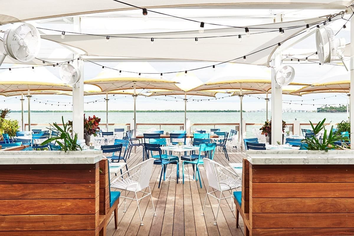 Lido Bayside outdoor seating area Miami Beach