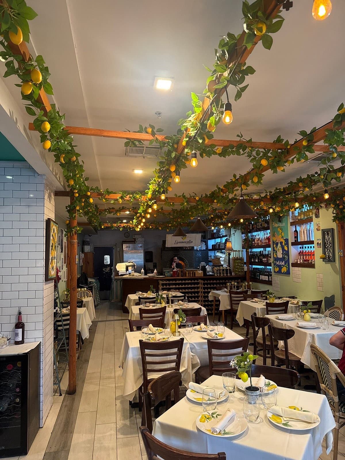 Interior view of Limoncello restaurant in Miami Beach