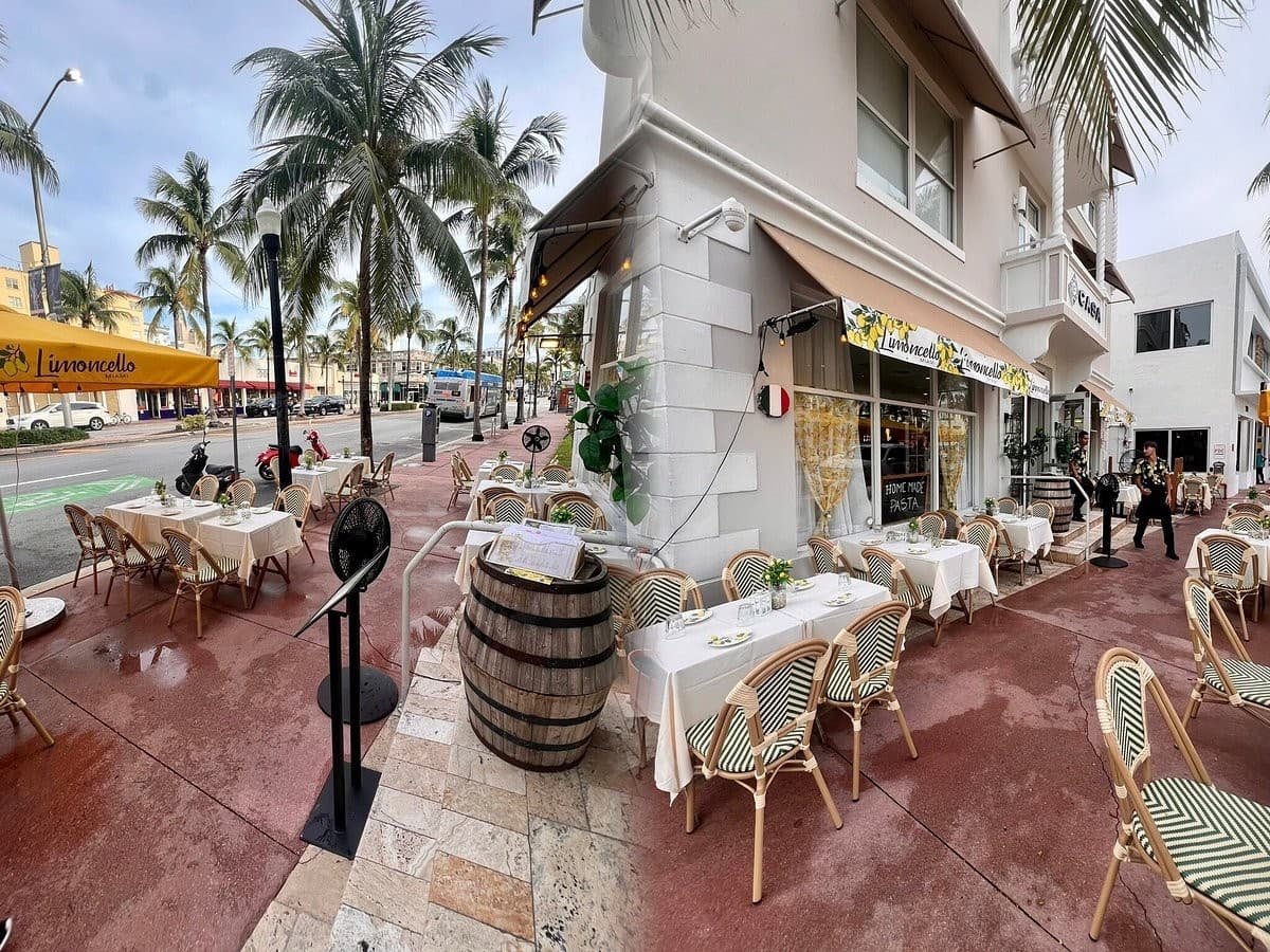 Limoncello restaurant outdoor seating Miami Beach