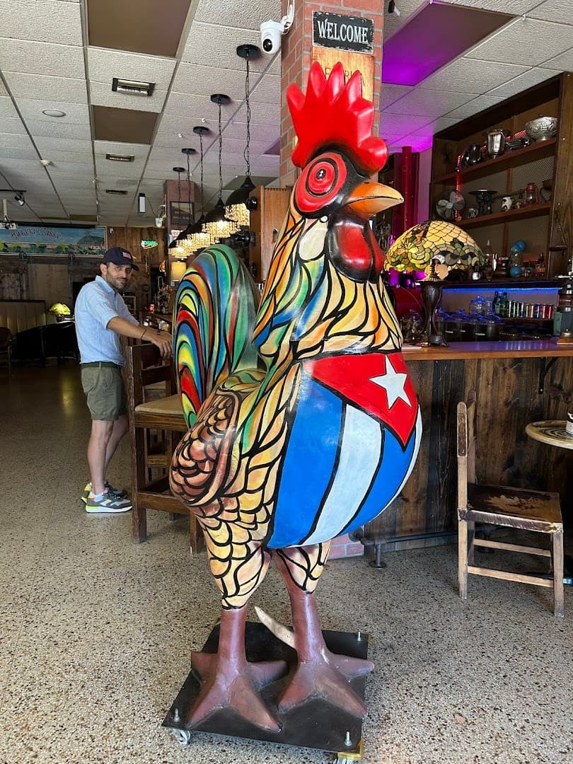 Colorful rooster sculpture at Little Havana in Miami