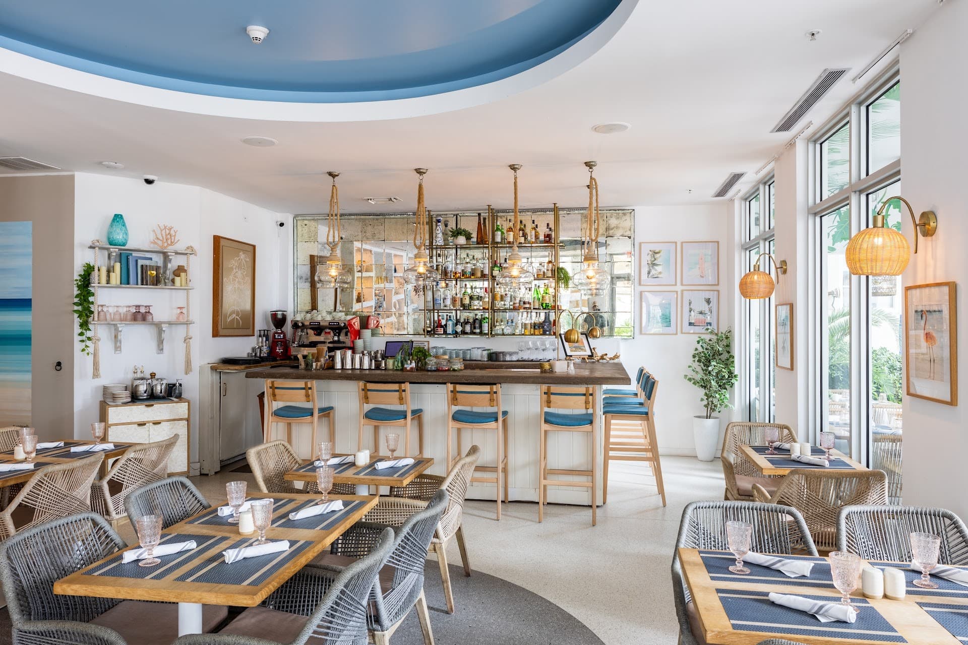 Cozy interior of Local House restaurant in Miami Beach