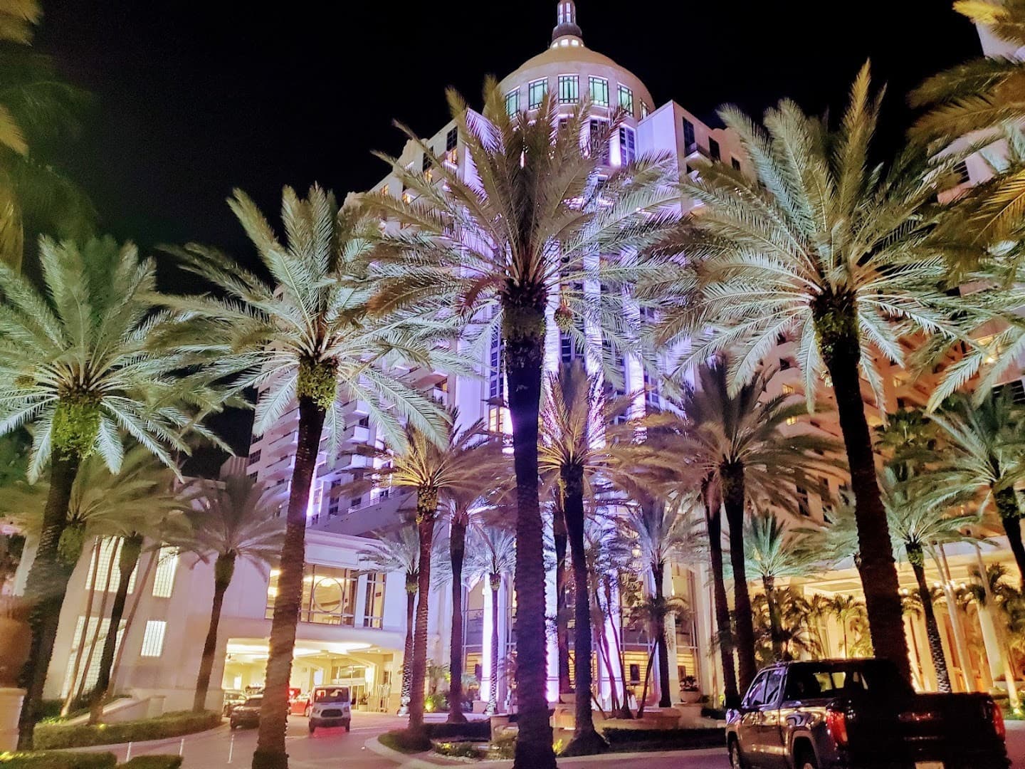 Loews Miami Beach Hotel exterior at night