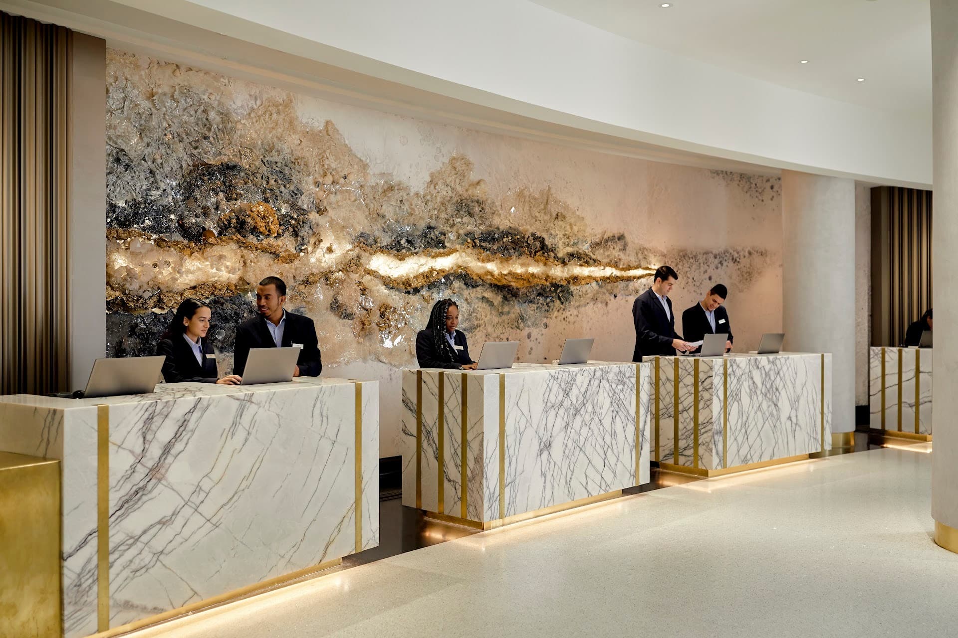Loews Miami Beach Hotel lobby with elegant decor