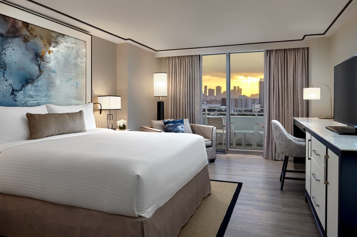 Loews Miami Beach Hotel guest room with ocean view