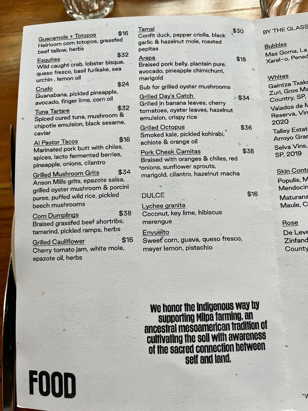 Los Félix Miami menu featuring diverse dishes
