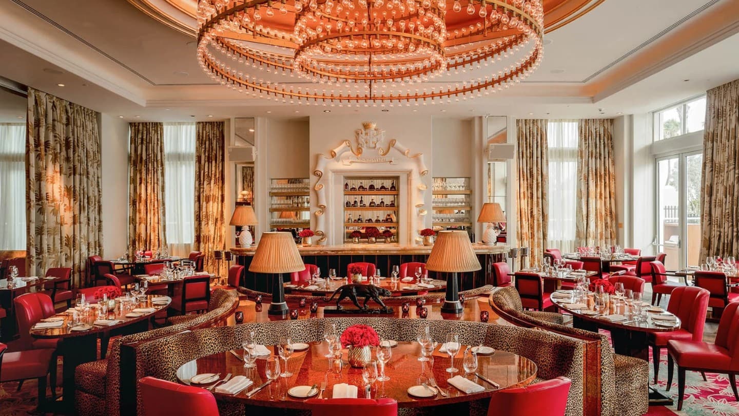 Elegant dining room at Los Fuegos by Francis Mallmann in Miami Beach