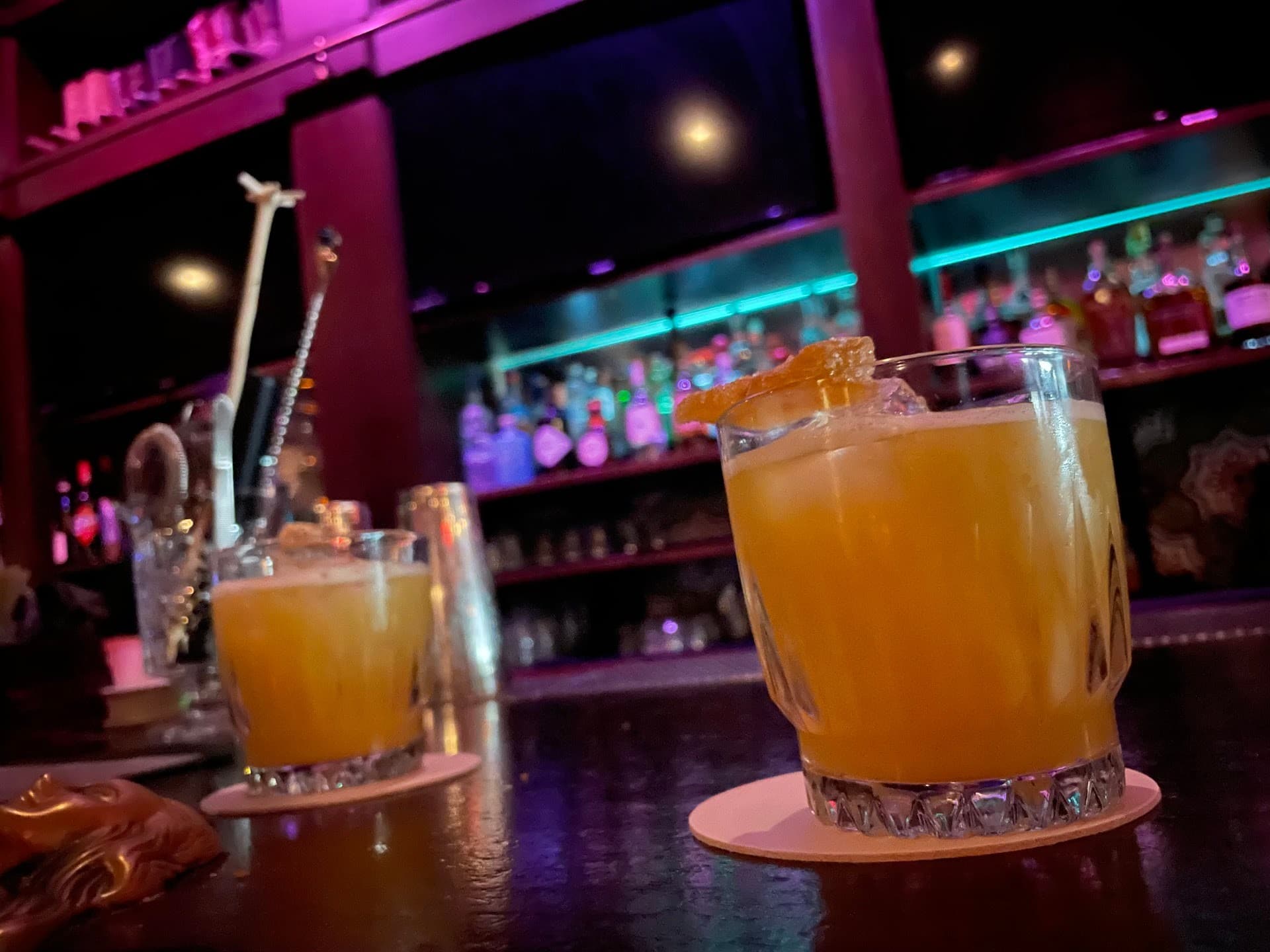 Lost Boy Dry Goods bar scene with cocktails in Miami