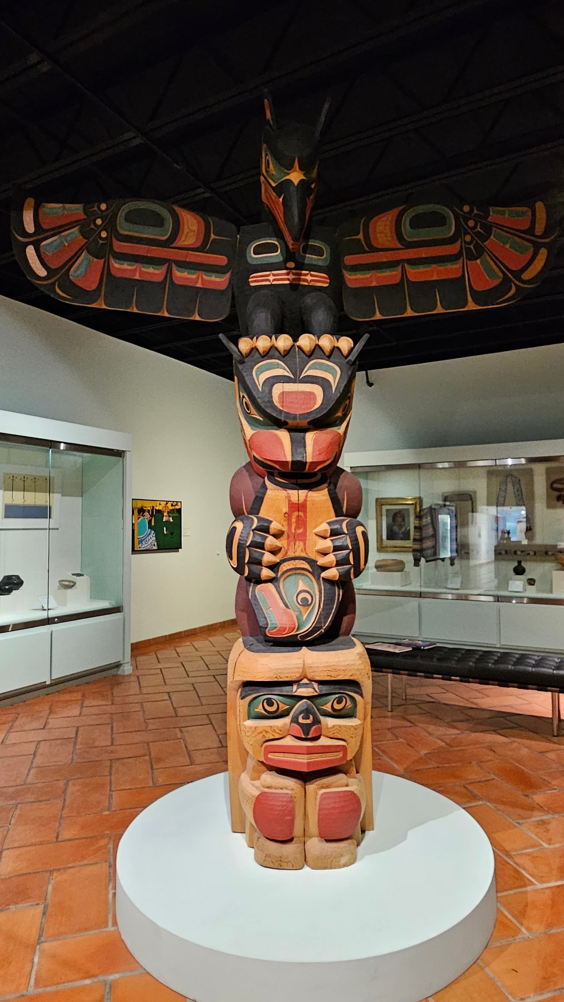 Totem pole artwork at Lowe Art Museum in Miami