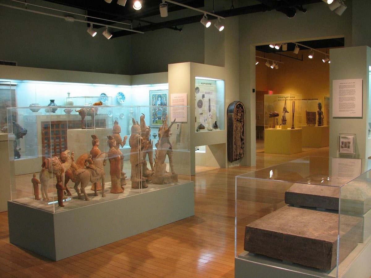 Inside Lowe Art Museum showcasing artifacts in Miami