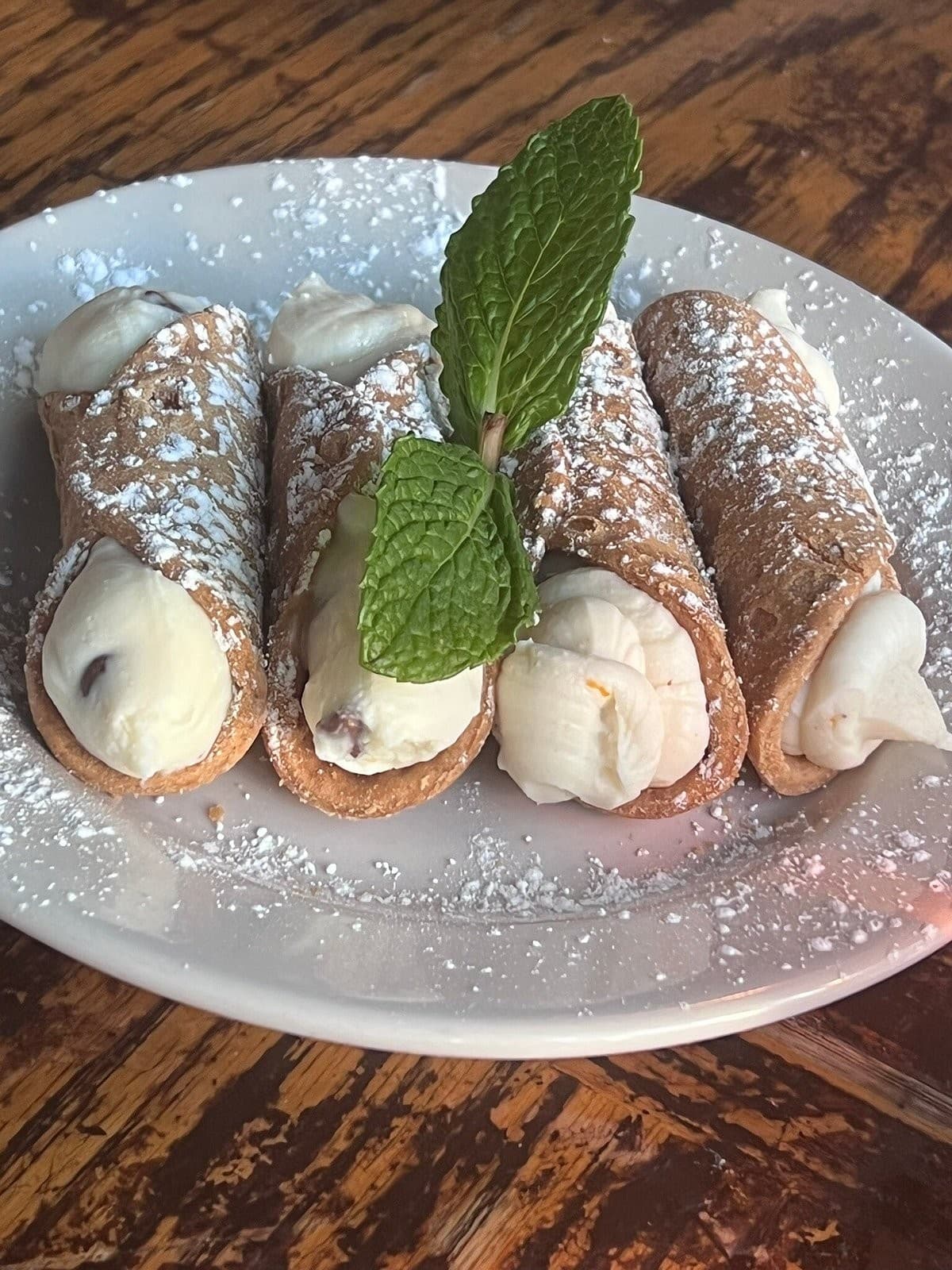 Cannoli dessert at Lucali restaurant in Miami Beach