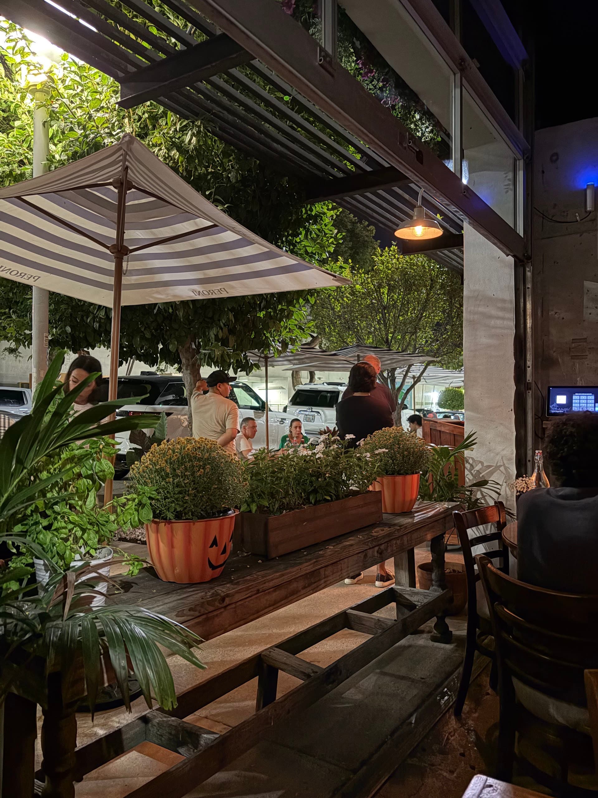 Patio view of Lucali restaurant in Miami Beach.