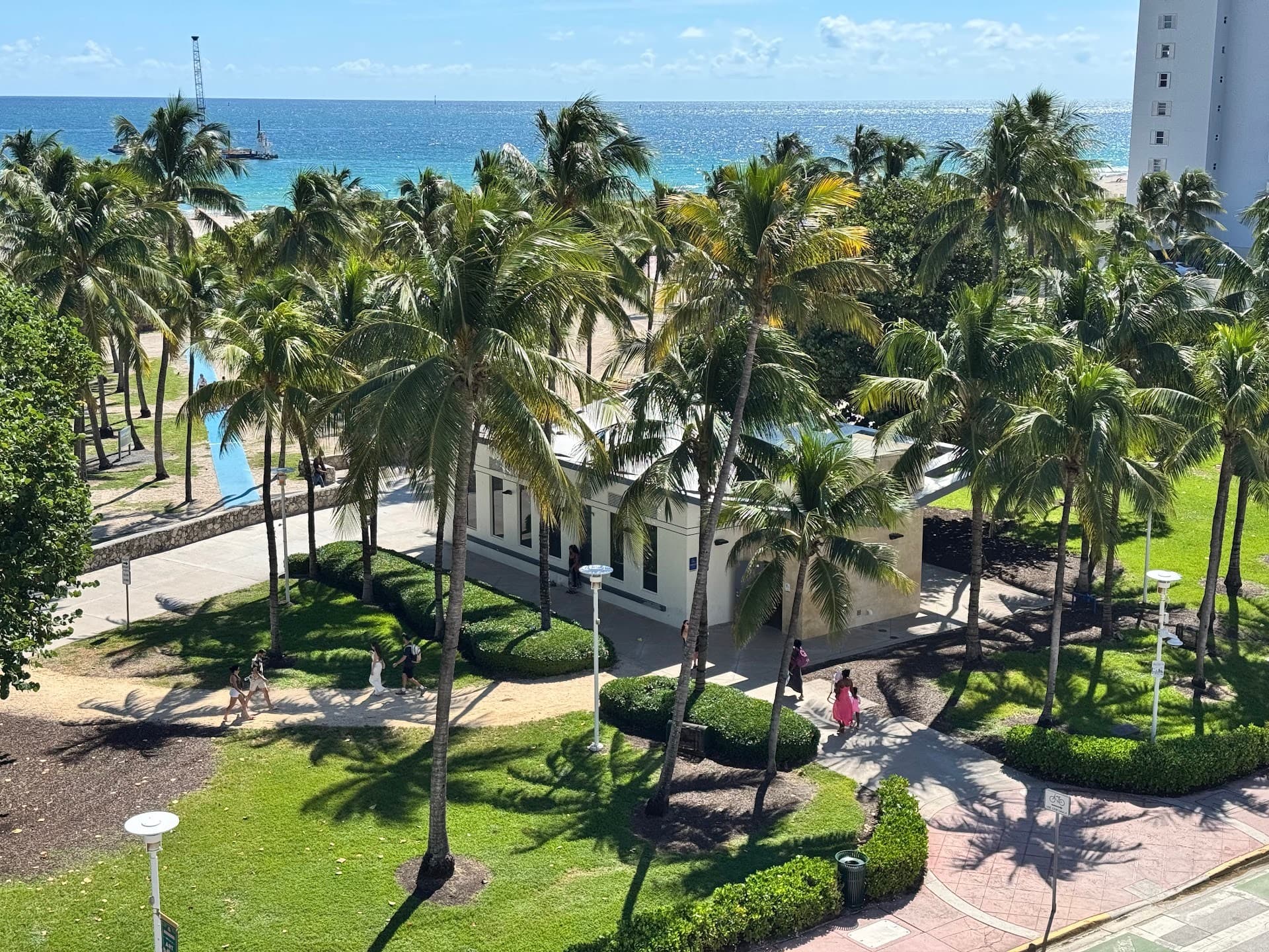 Lummus Park view with palm trees in Miami Beach