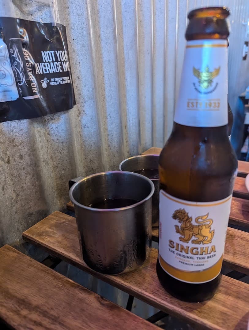 Singha beer at Lung Yai Thai Tapas in Miami