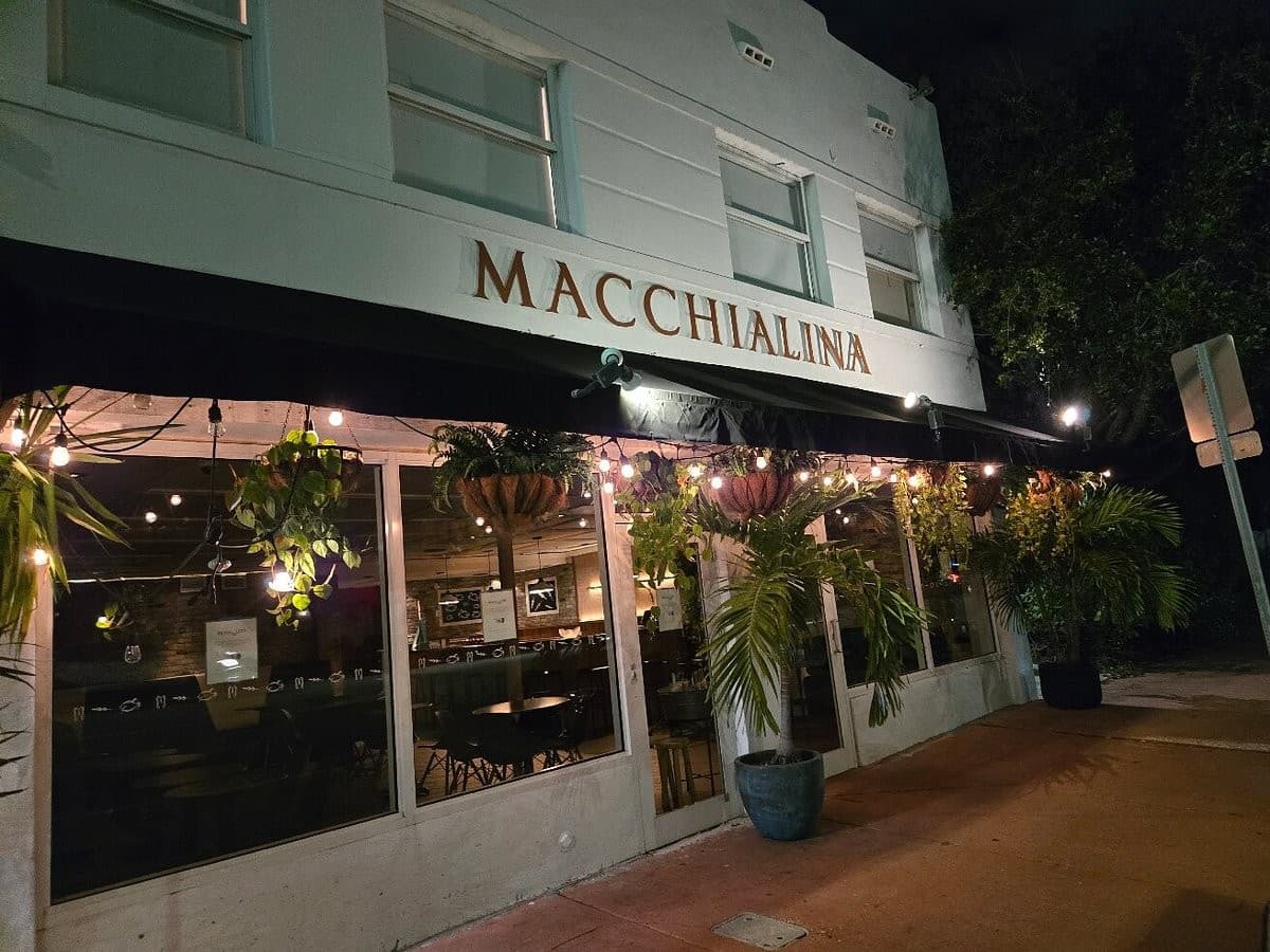 Macchialina restaurant front in Miami Beach