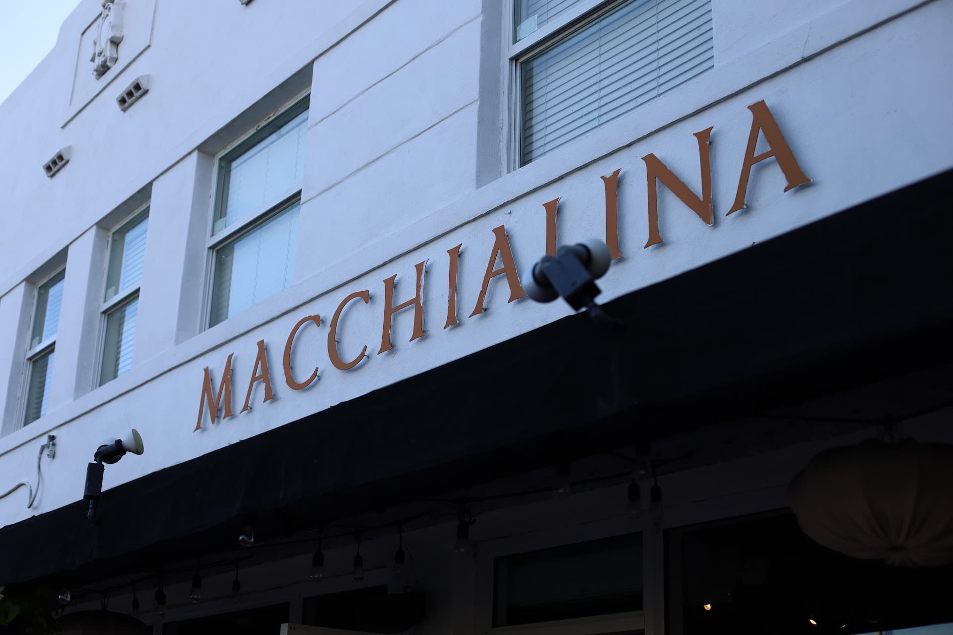 Macchialina restaurant sign in Miami Beach