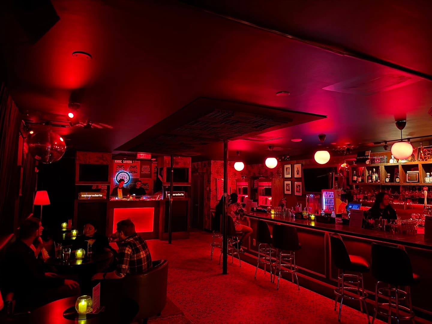 Mad Radio Miami bar interior with neon lights