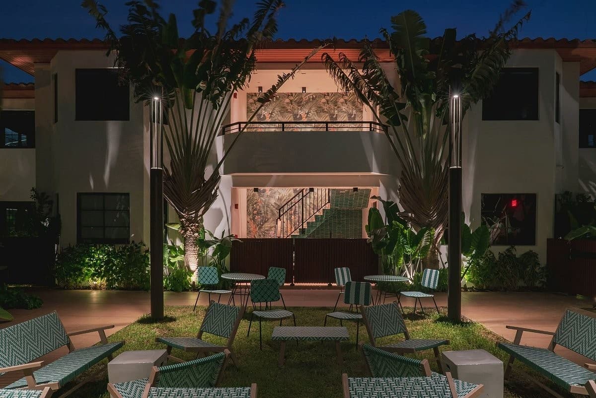 Maison Felix outdoor seating area in Miami Beach
