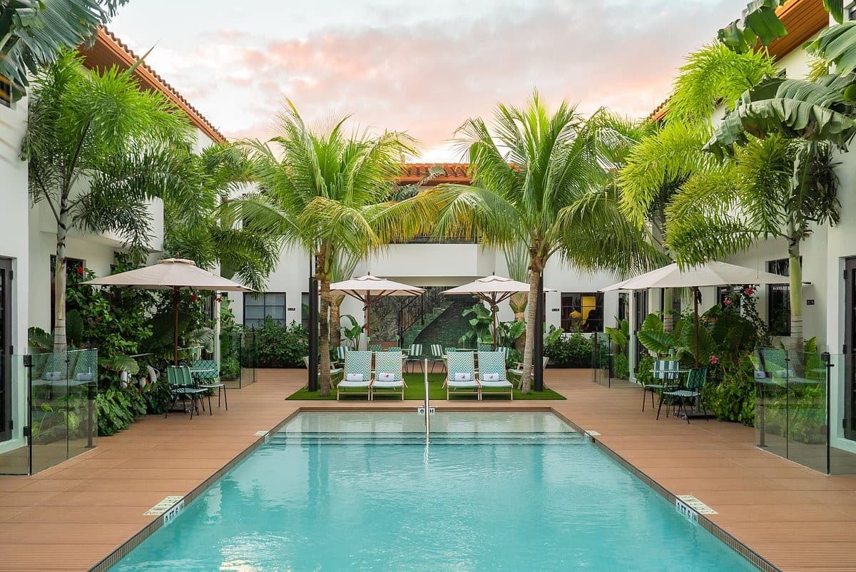Maison Felix hotel pool area in Miami Beach