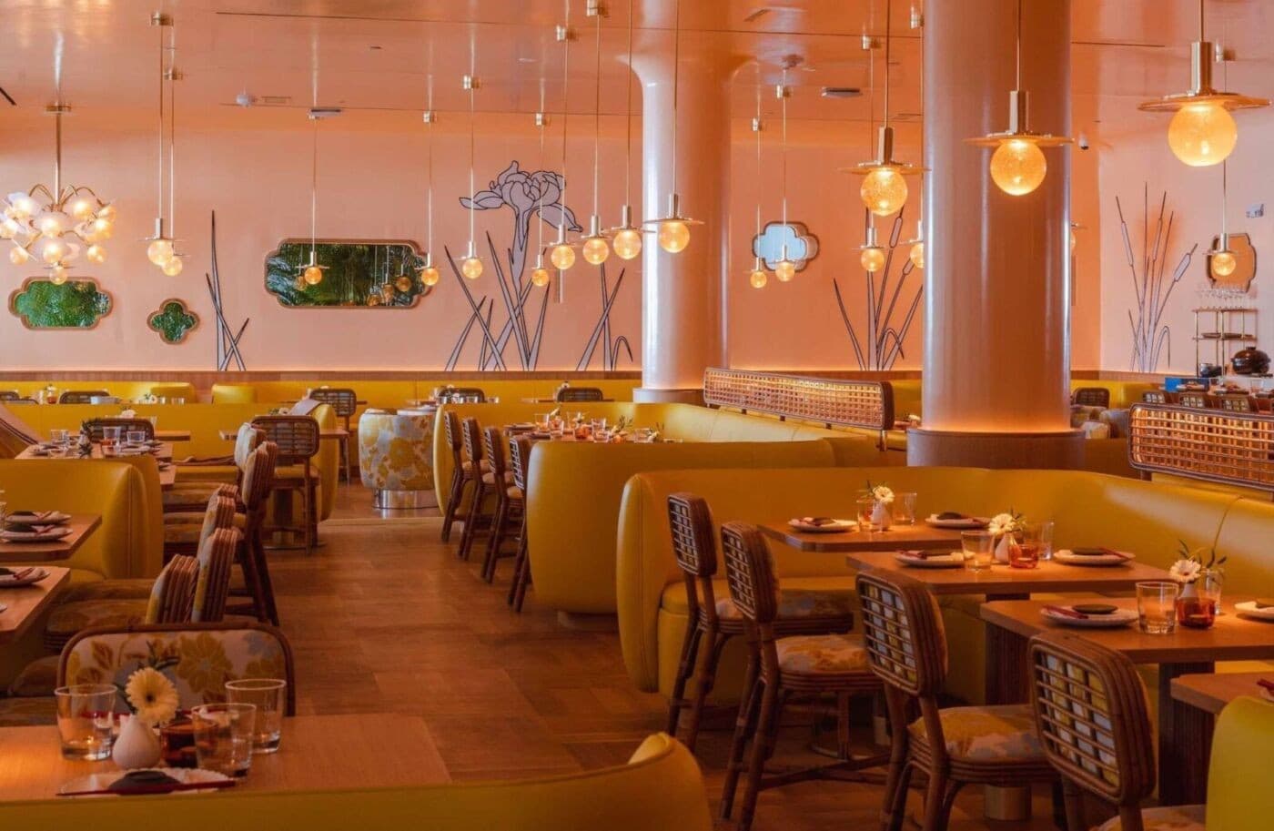Makoto restaurant interior seating in Miami Beach