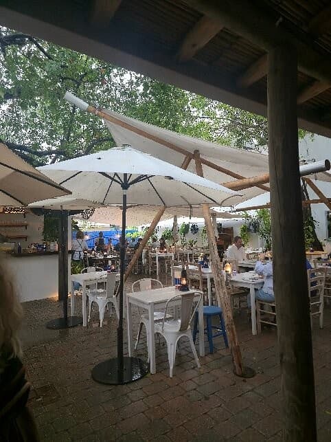 Outdoor ambiance at Mandolin Aegean Bistro in Miami