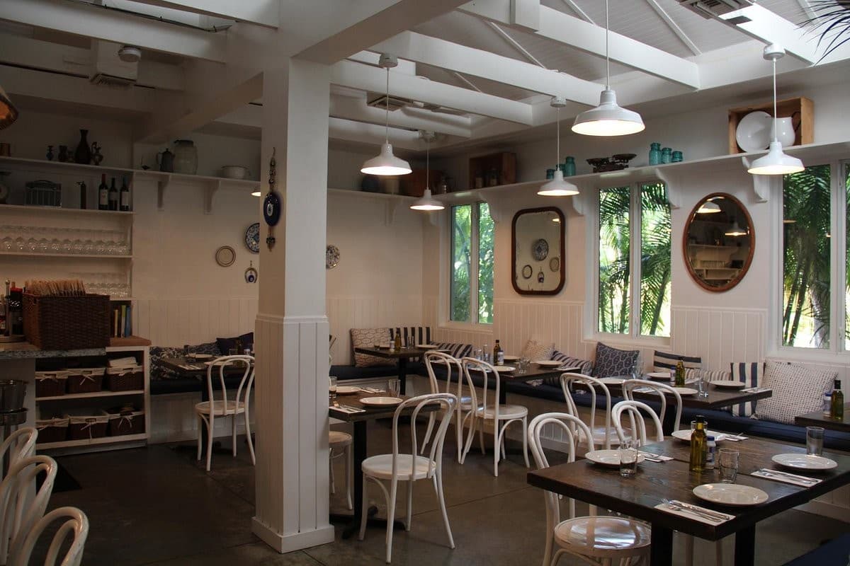 Mandolin Aegean Bistro dining area in Miami