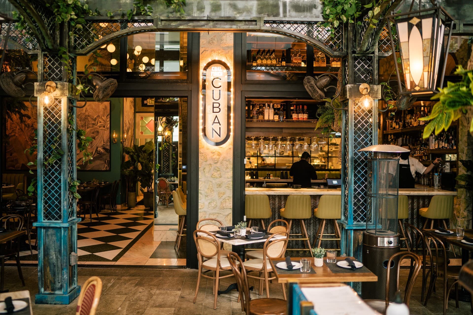 Marabu Restaurant entrance in Miami with vibrant decor