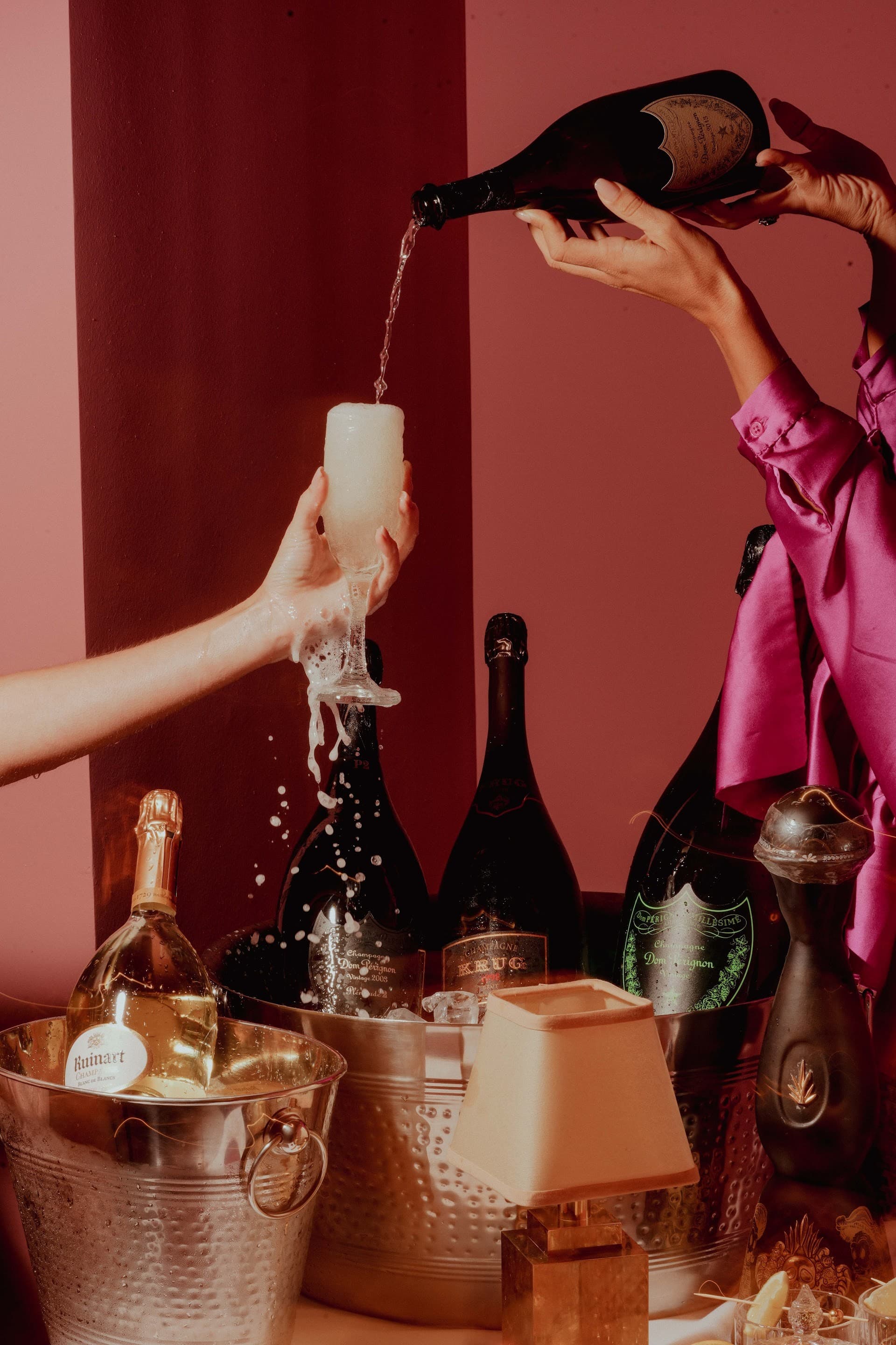 Chic bar scene at Marion Miami with champagne pouring