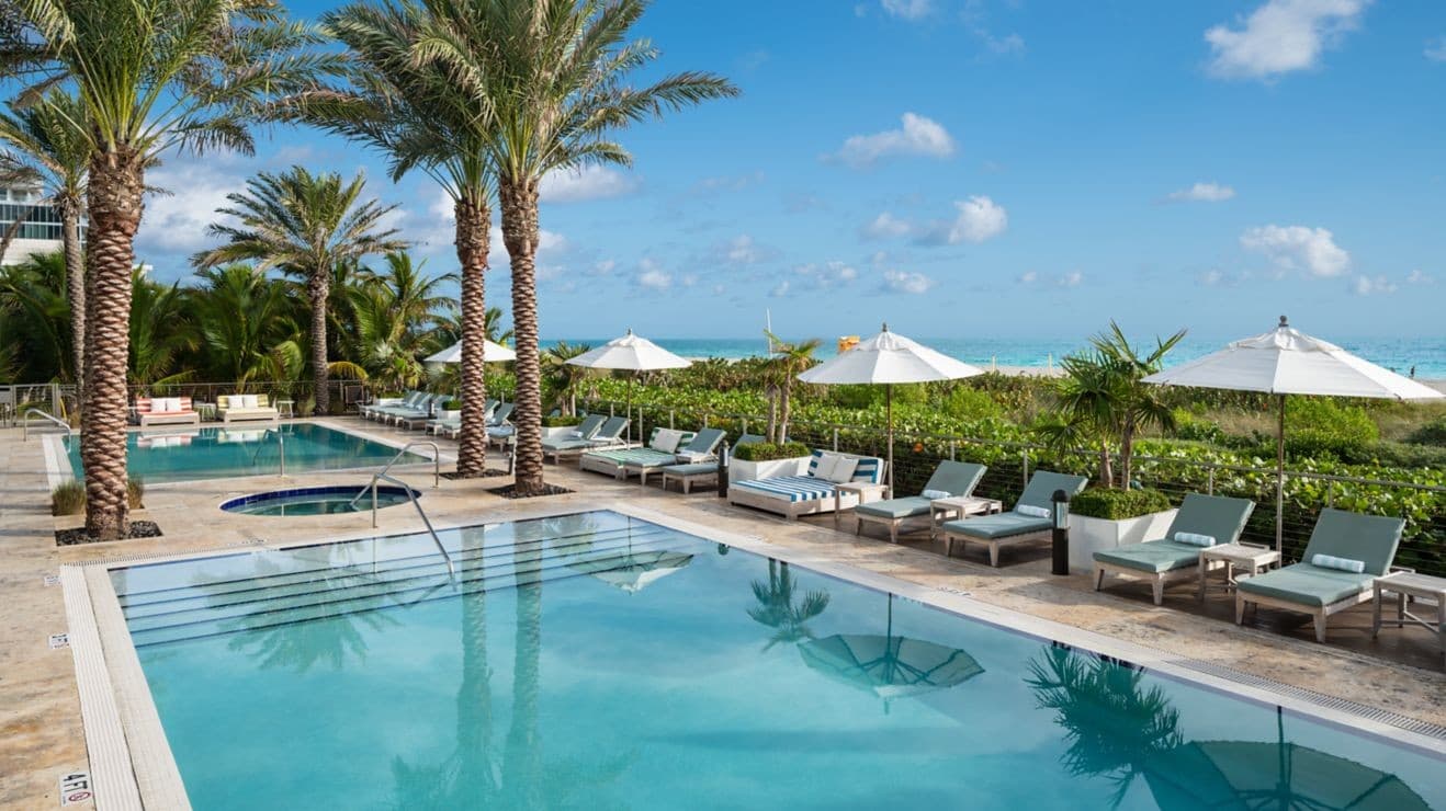 Pool area at Marriott Stanton South Beach in Miami Beach