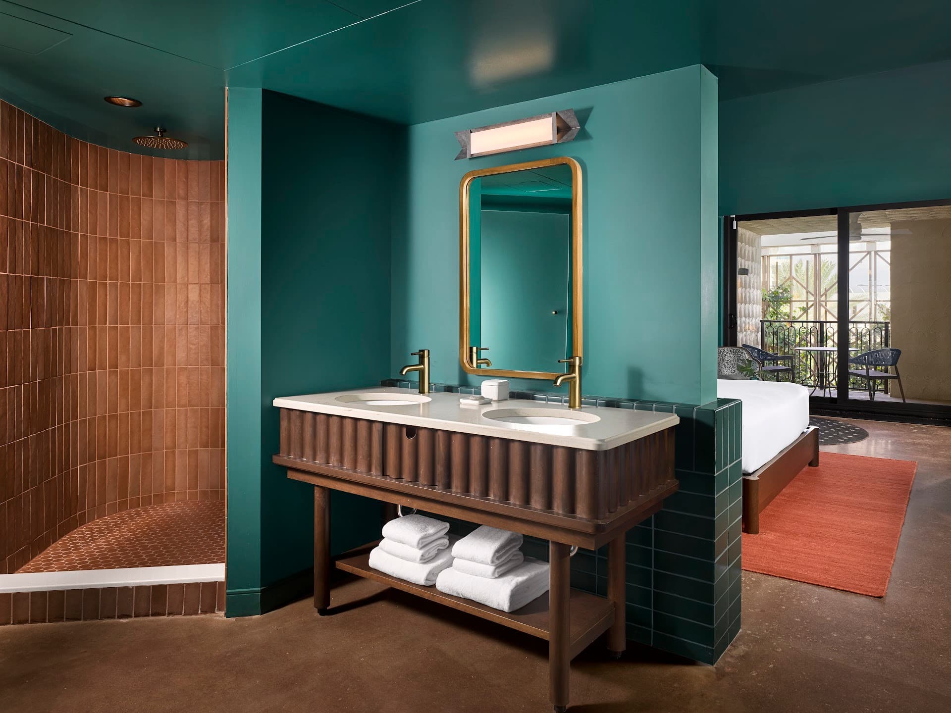 Stylish bathroom at Mayfair House Hotel & Garden, Miami