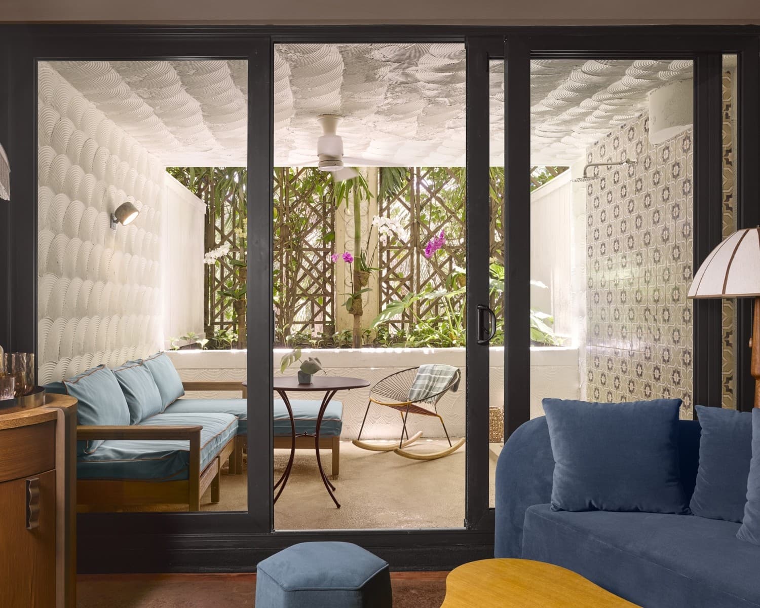 Cozy lounge area at Mayfair House Hotel & Garden in Miami