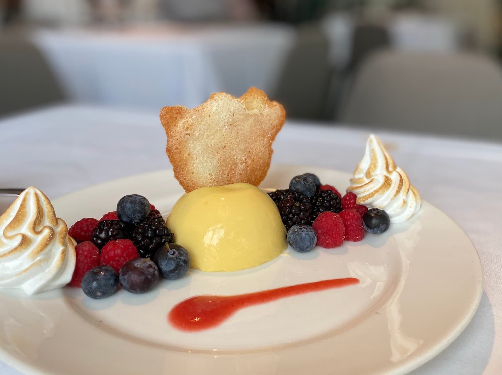 Dessert from MC Kitchen in Miami with berries
