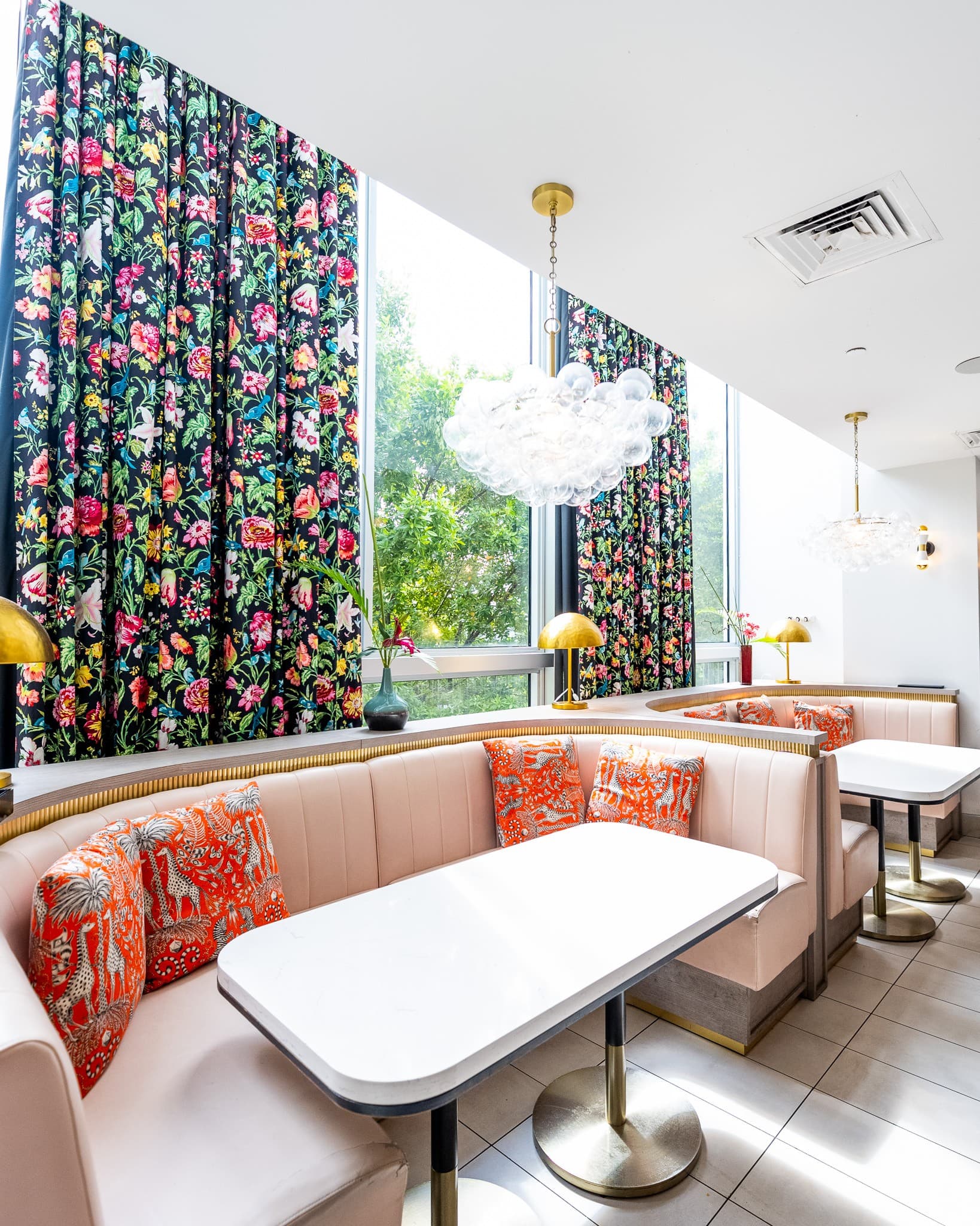 Chic interior of Mia Market Food Hall in Miami