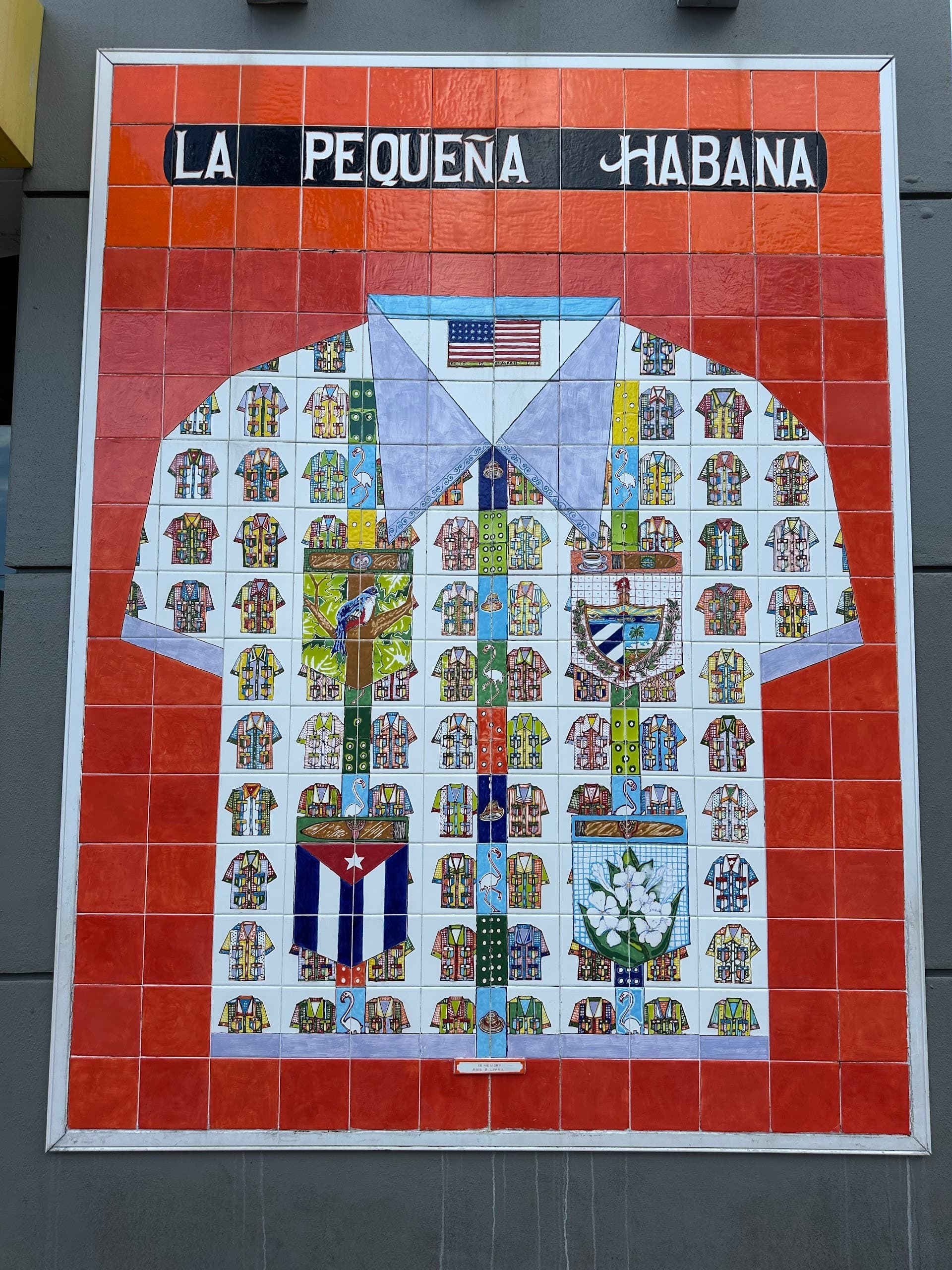 Colorful mural representing Cuban culture in Little Havana, Miami