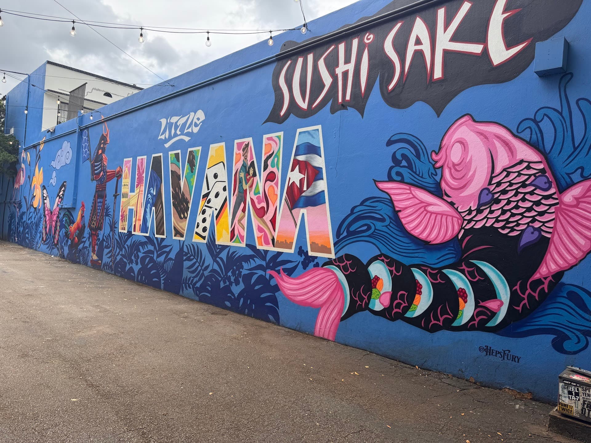Colorful mural at Little Havana, Miami Beach