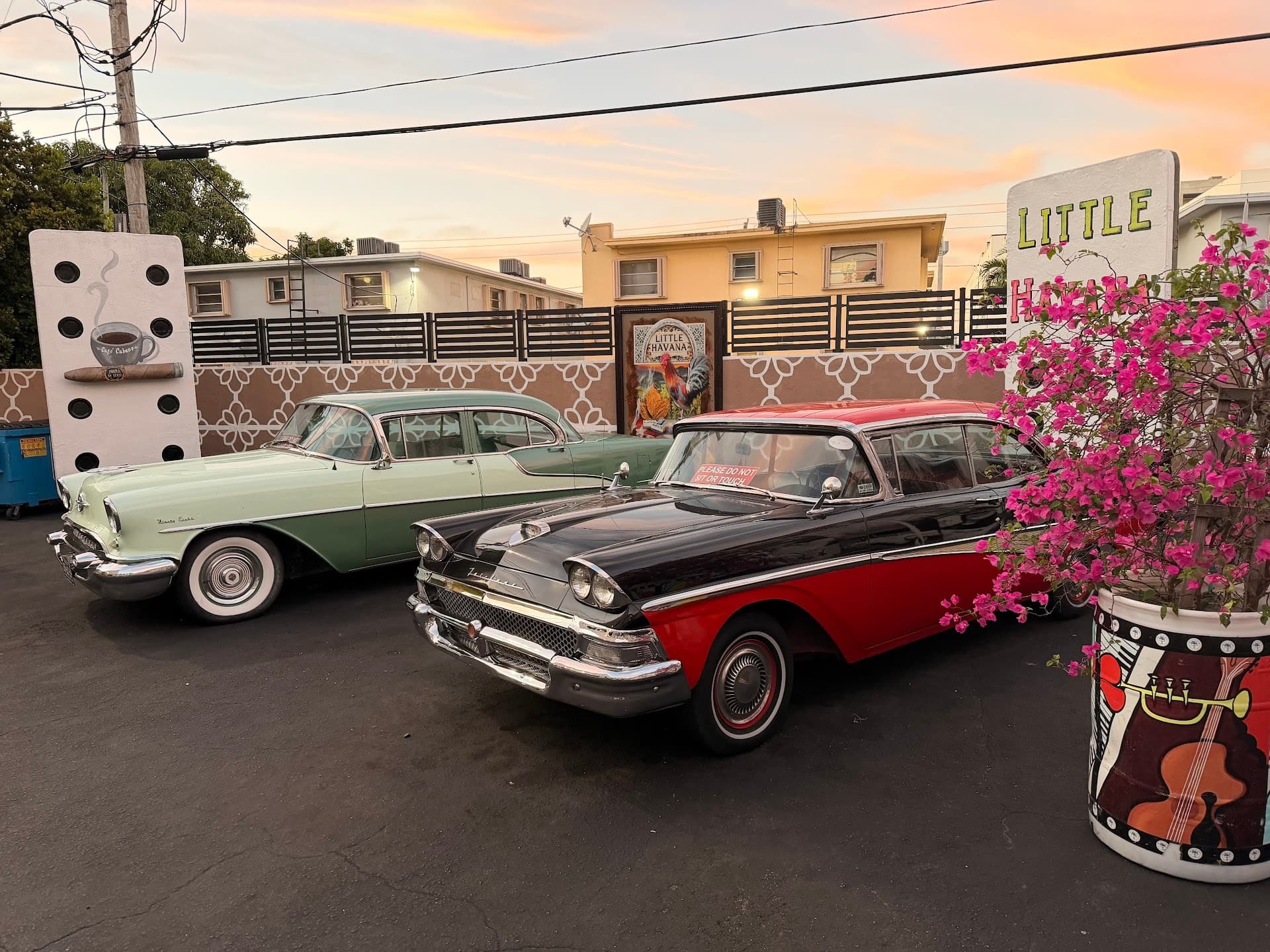 Classic cars at Miami Culinary Tours venue