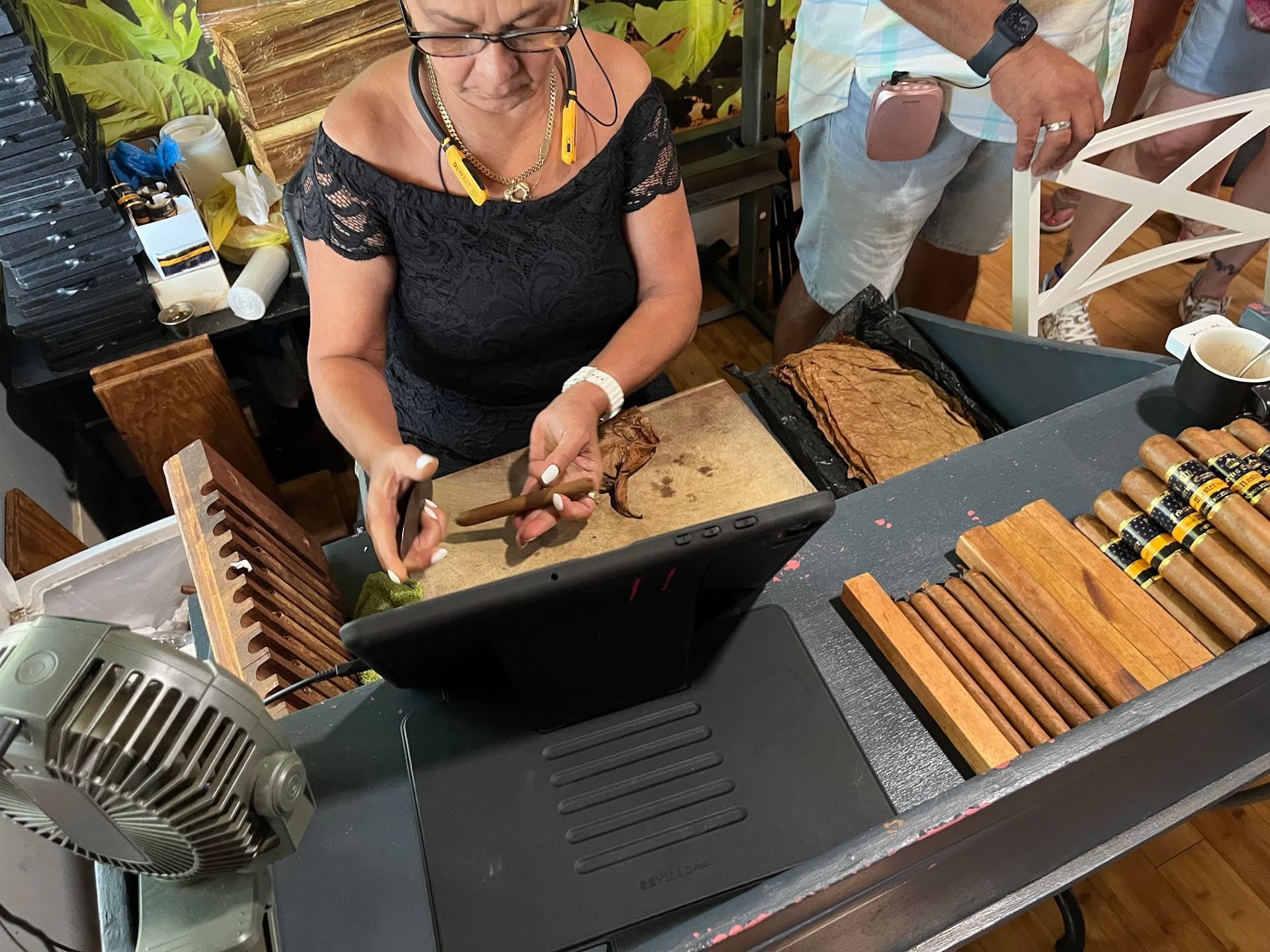 Cigar rolling demonstration at Miami Culinary Tours in Miami Beach