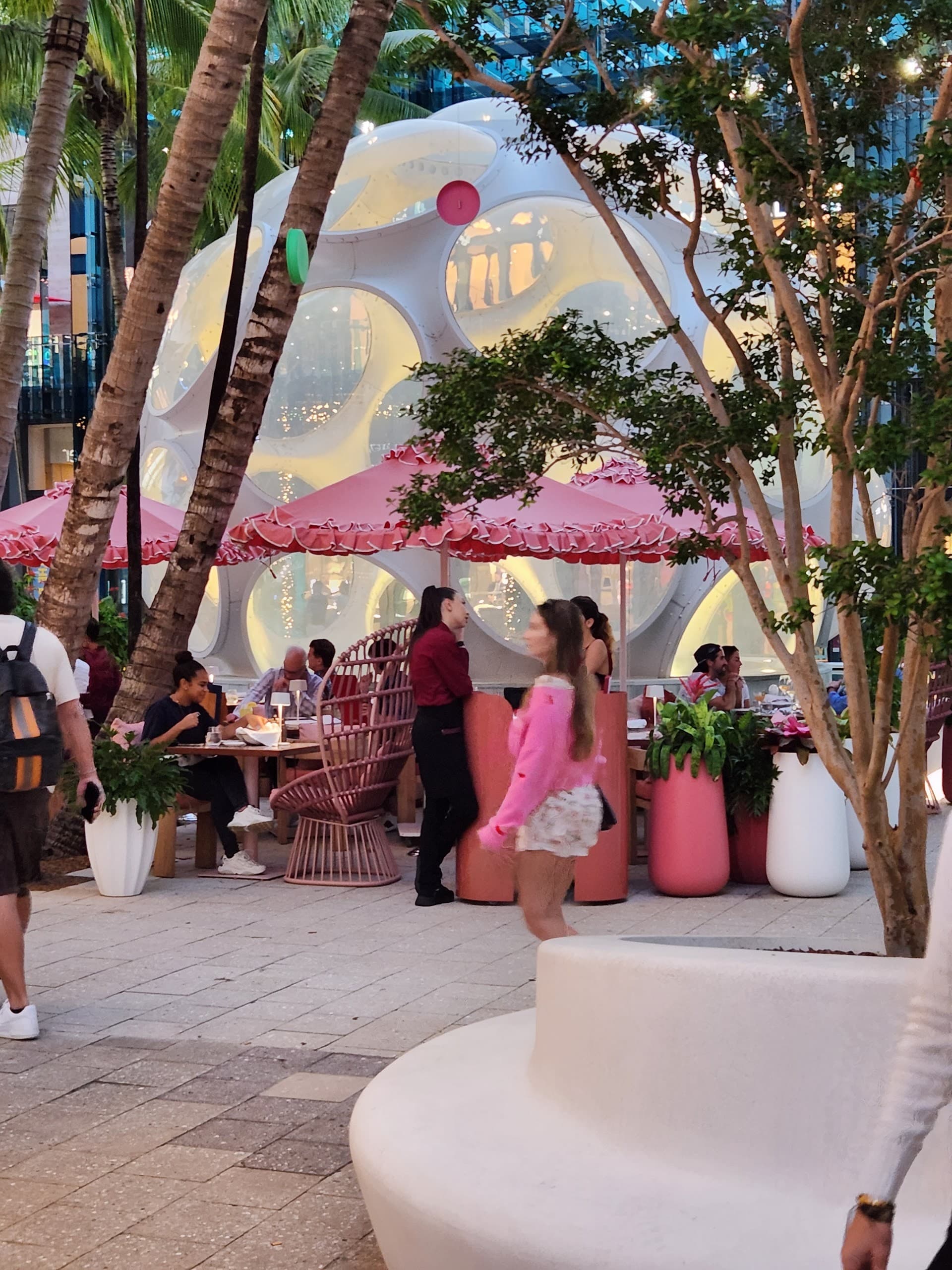 Stylish outdoor dining at Miami Design District, FL