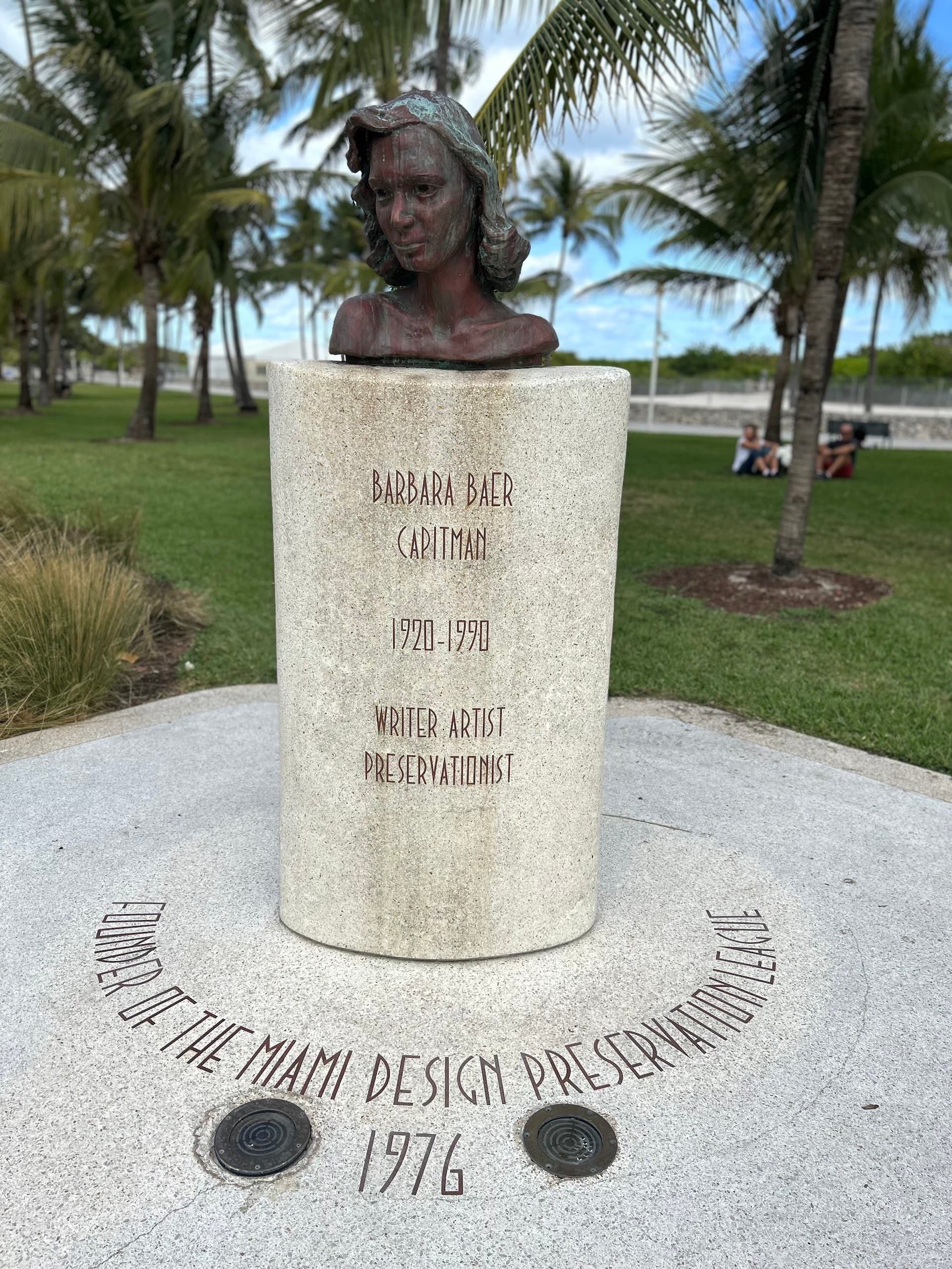 Barbara Baer Capitman bust at Miami Design Preservation League