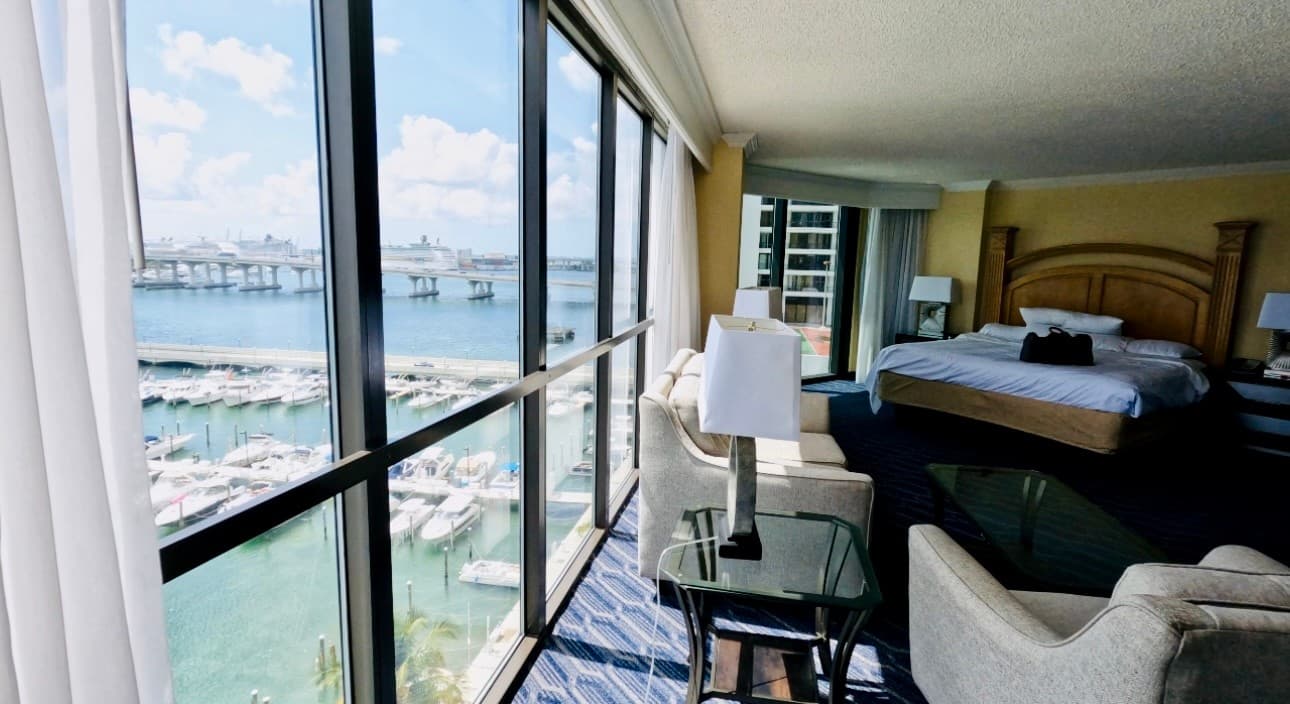 Room view at Miami Marriott Biscayne Bay